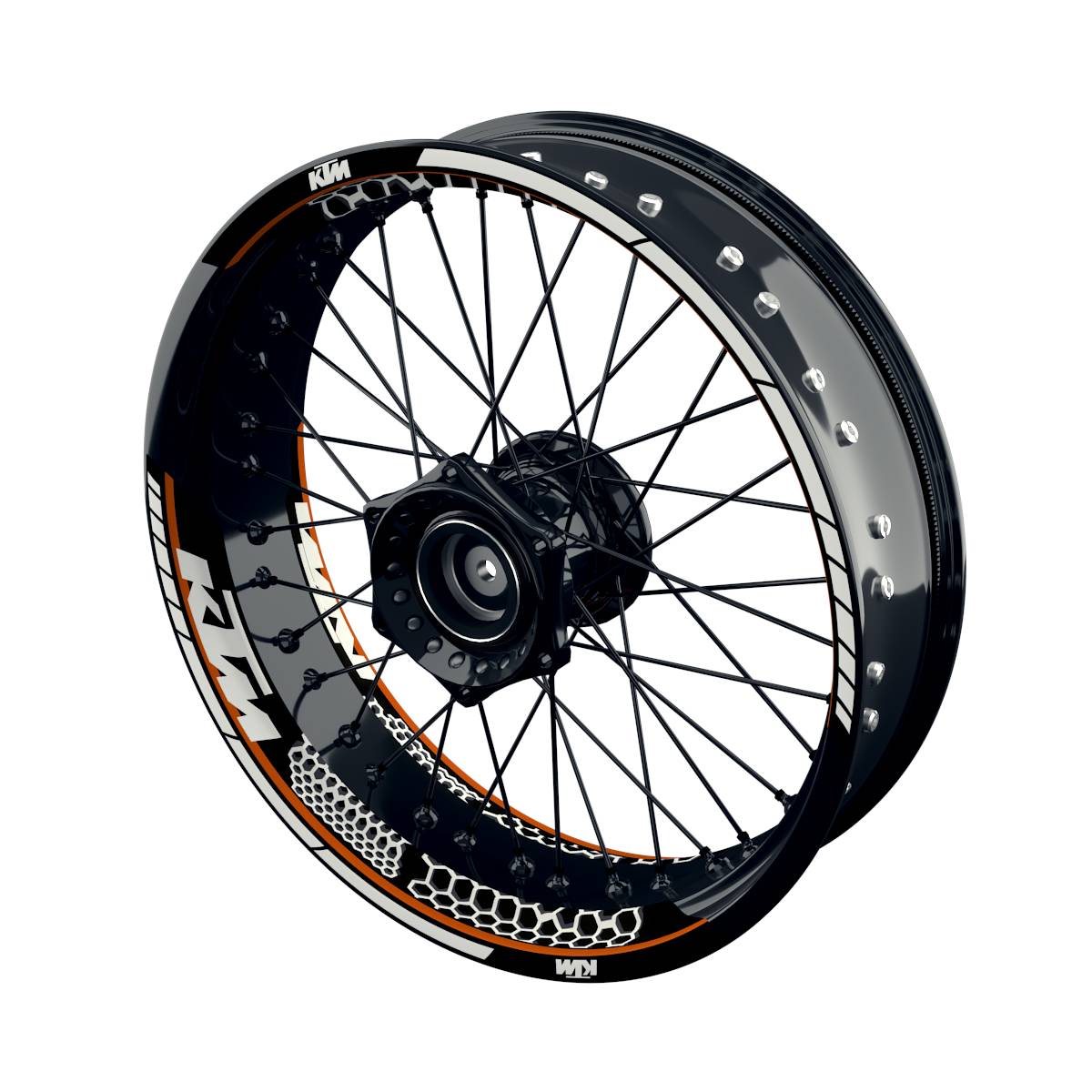 Felgenaufkleber KTM geteilt Hexagon