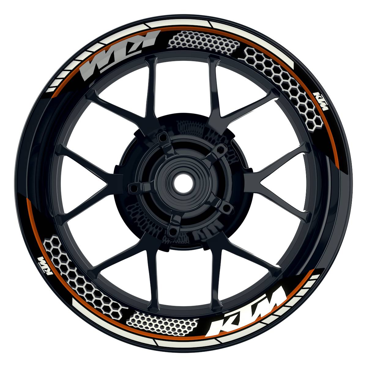 Felgenaufkleber KTM geteilt Hexagon