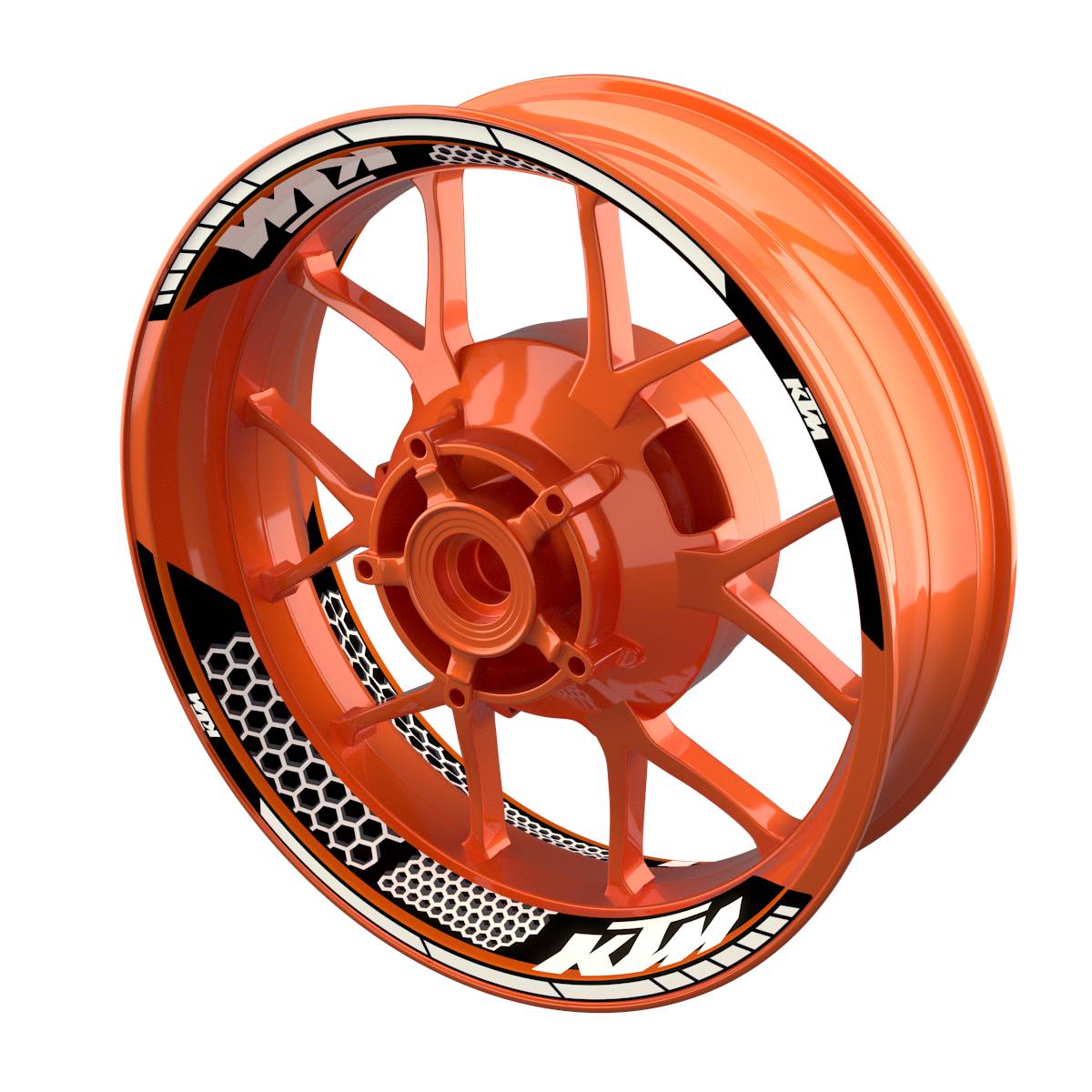 Felgenaufkleber KTM geteilt Hexagon