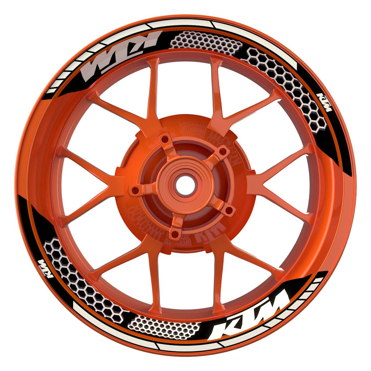 Motorrad Felgenaufkleber Half Spin - KTM Hexagon