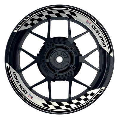 Felgenaufkleber Liqui Moly Design Grid weiss Premium geteilt schwarz