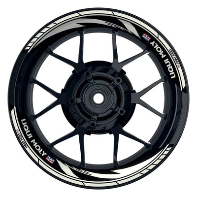 Felgenaufkleber Liqui Moly Design Razor schwarz Premium geteilt weiss