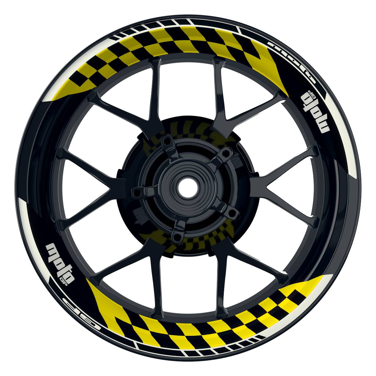 Felgenaufkleber MotoGP GRID1 Premium geteilt gelb