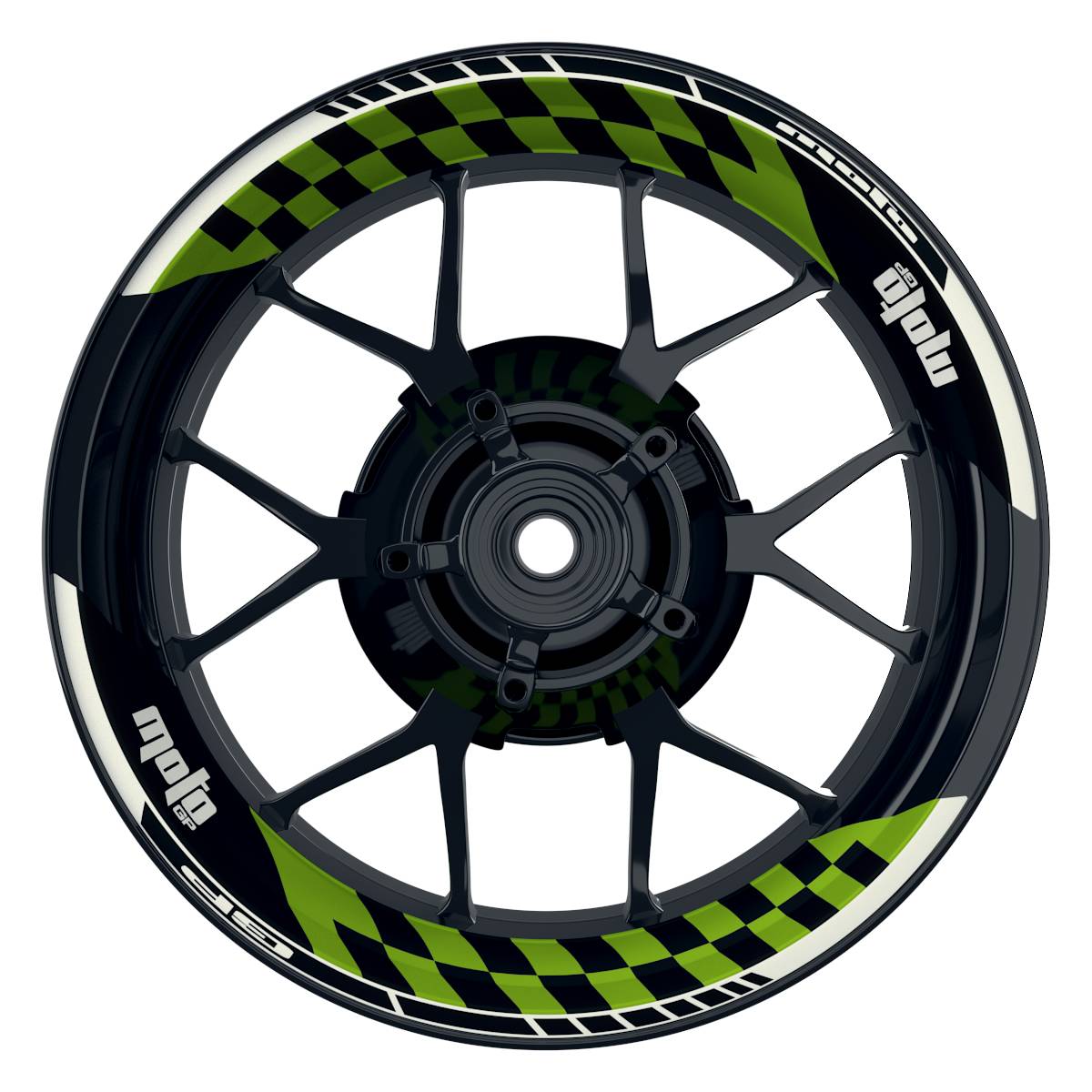 Felgenaufkleber MotoGP GRID1 Premium geteilt grün