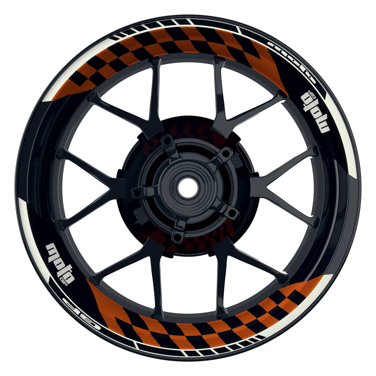 Felgenaufkleber MotoGP GRID1 Premium geteilt orange