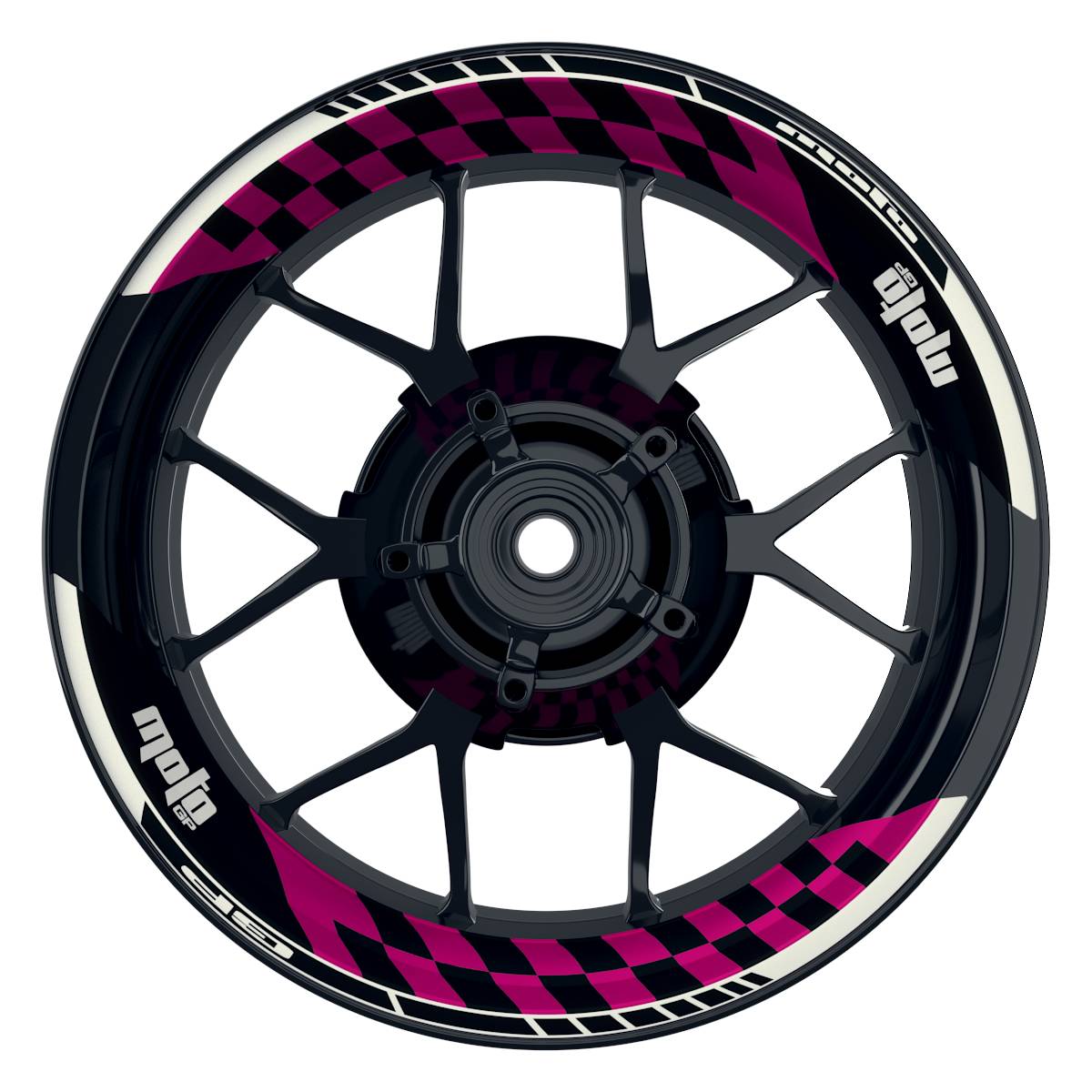 Felgenaufkleber MotoGP GRID1 Premium geteilt pink