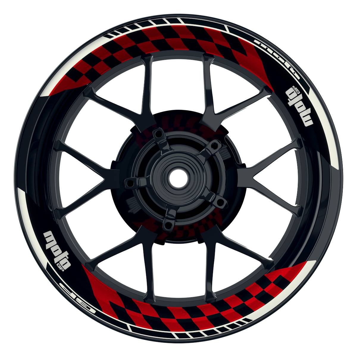 Felgenaufkleber MotoGP GRID1 Premium geteilt rot