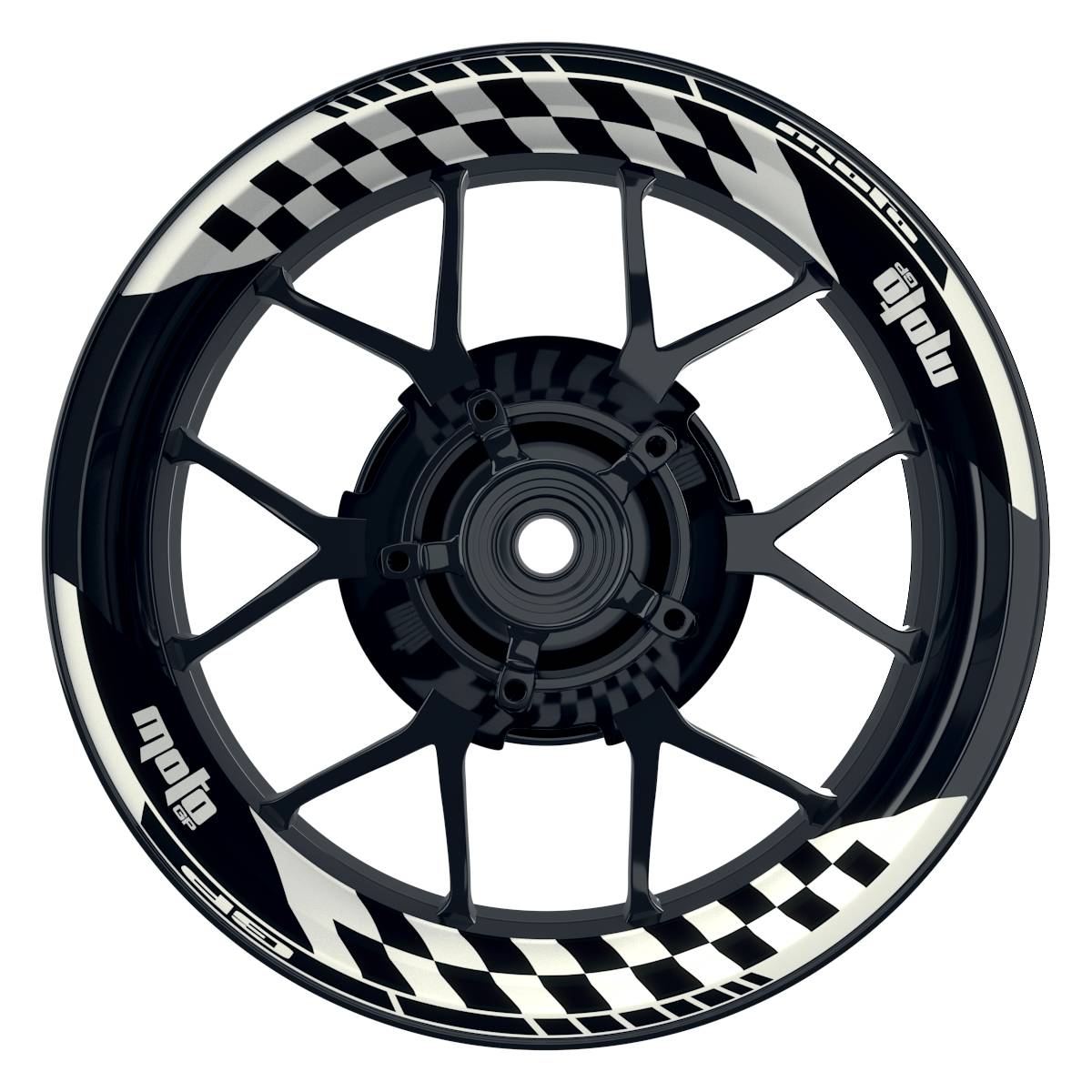 Felgenaufkleber MotoGP GRID1 Premium geteilt weiss