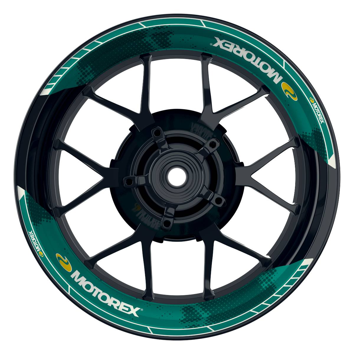Felgenaufkleber Motorex Design Dots Premium geteilt keine