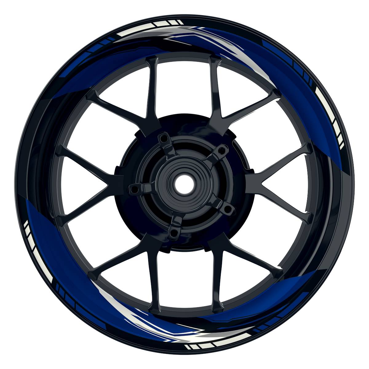 Felgenaufkleber RACING V3 Premium geteilt blau