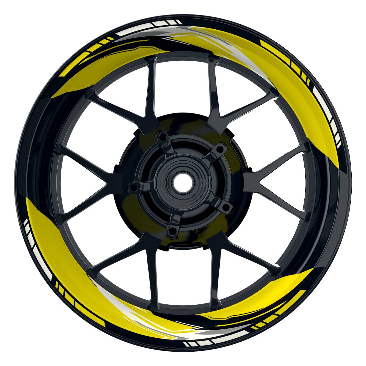 Felgenaufkleber RACING V3 Premium geteilt gelb