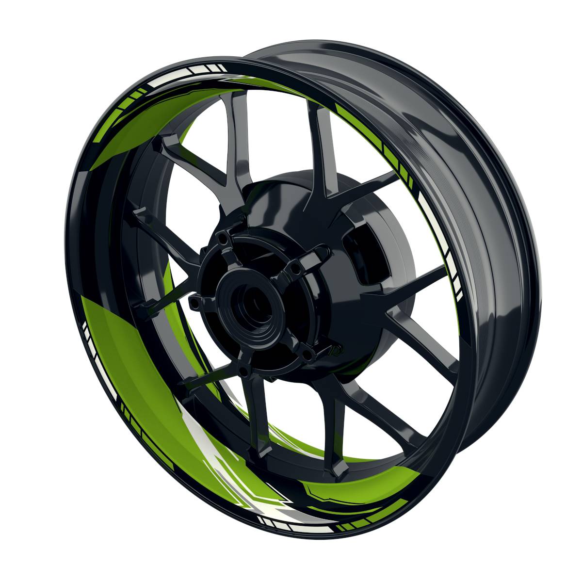 Felgenaufkleber RACING V3 Premium geteilt grün