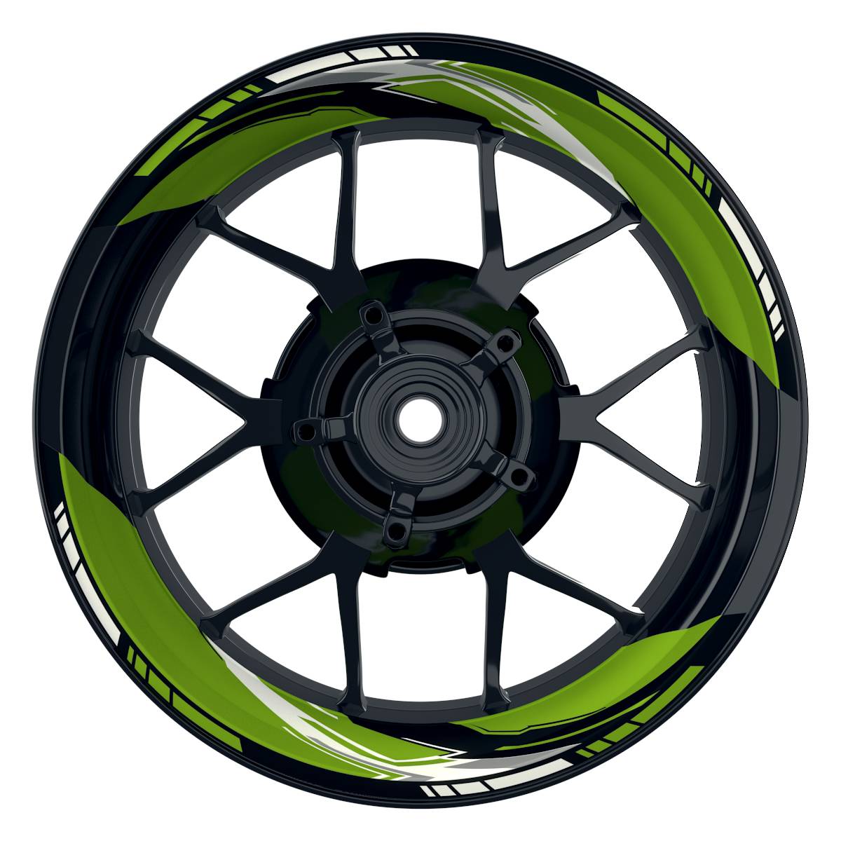Felgenaufkleber RACING V3 Premium geteilt grün