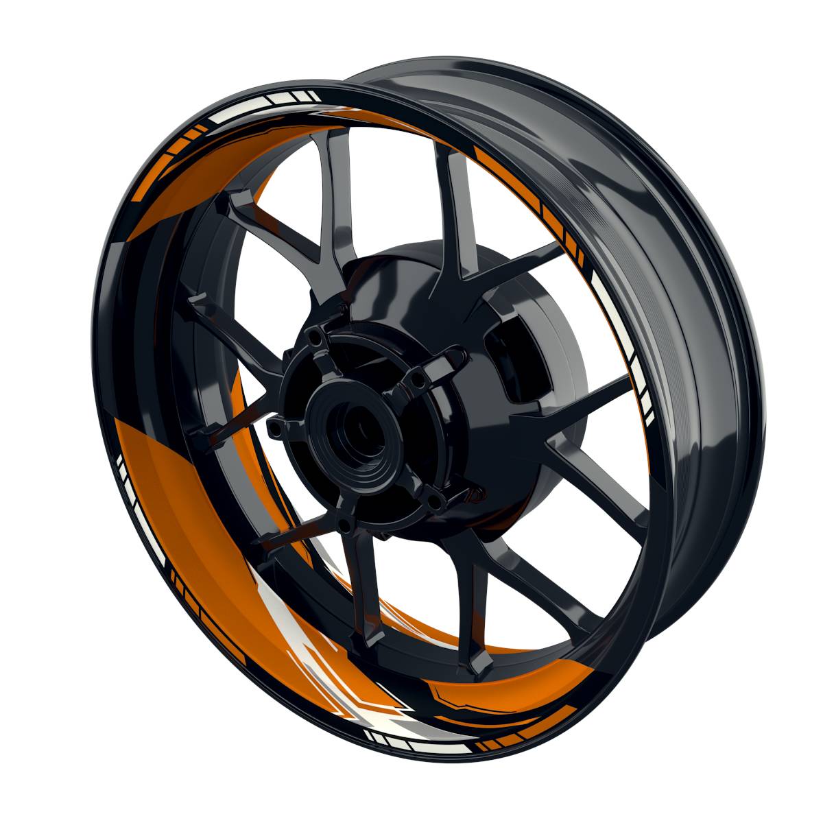 Felgenaufkleber RACING V3 Premium geteilt orange