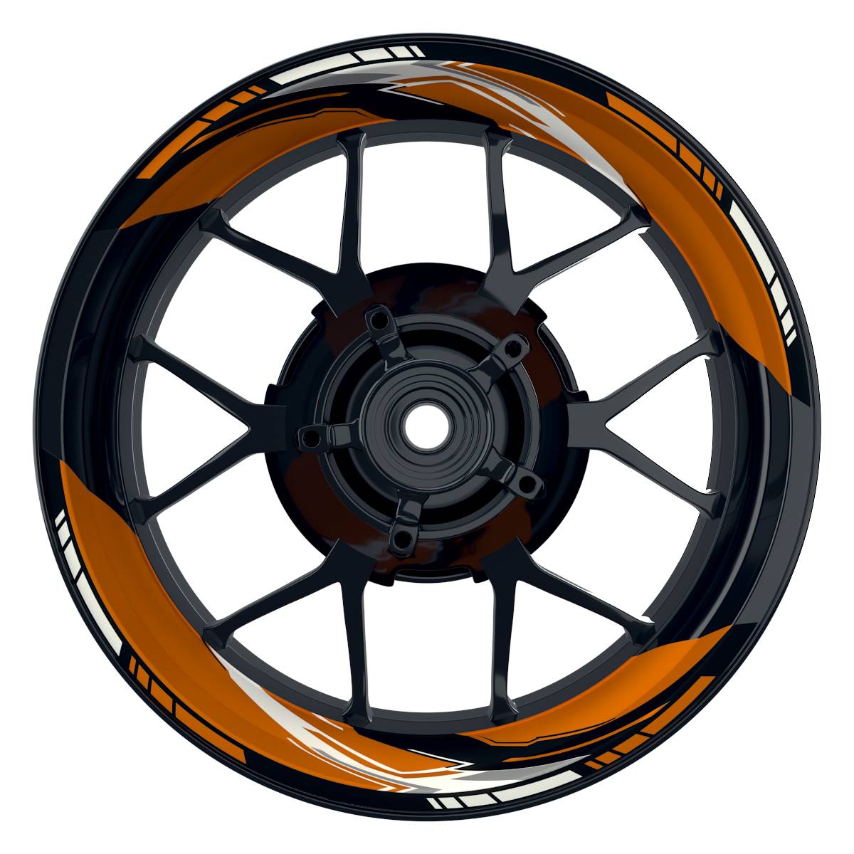 Felgenaufkleber RACING V3 Premium geteilt orange