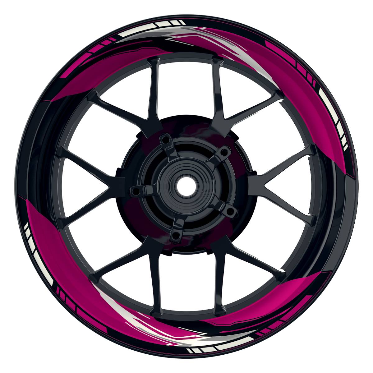 Felgenaufkleber RACING V3 Premium geteilt pink