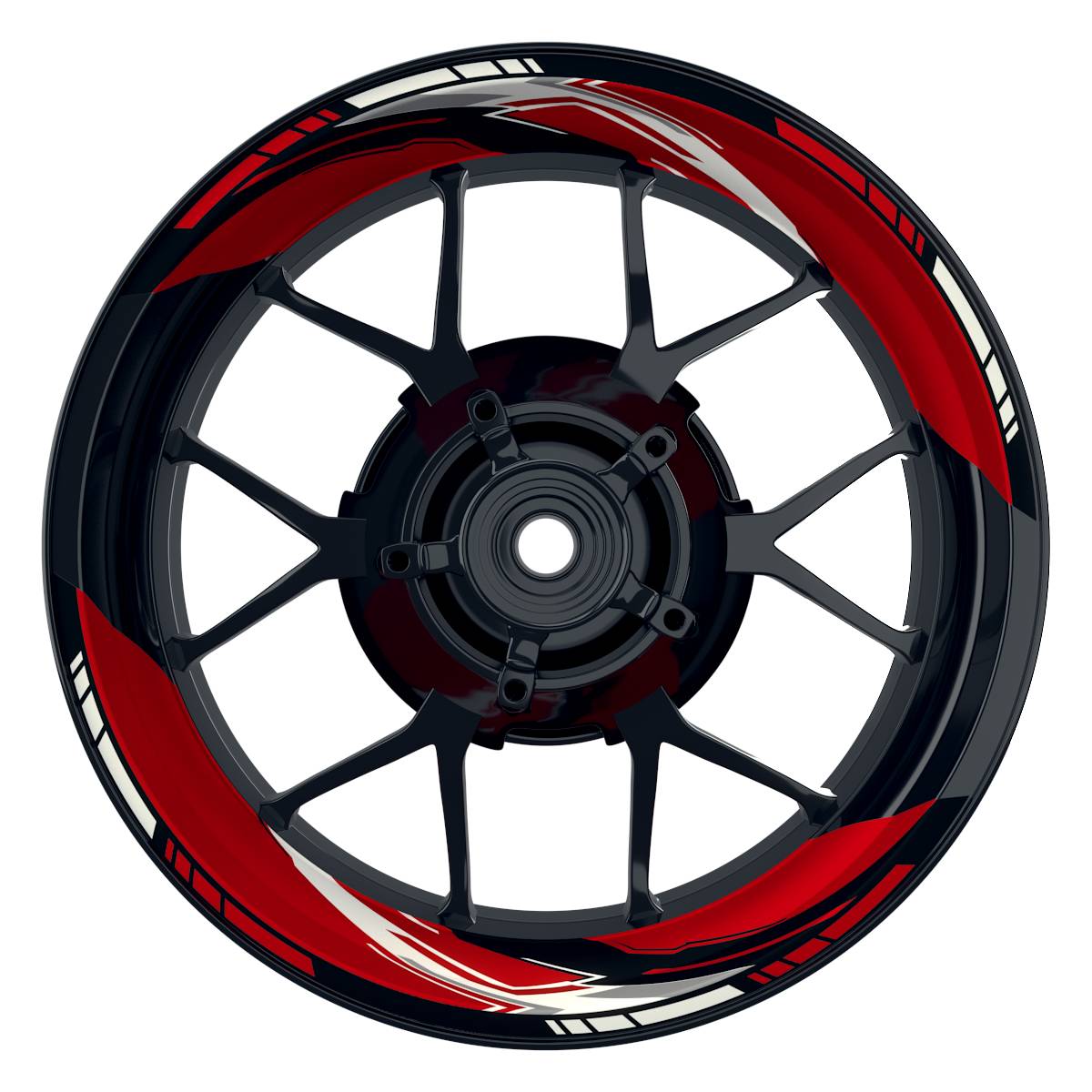 Felgenaufkleber RACING V3 Premium geteilt rot