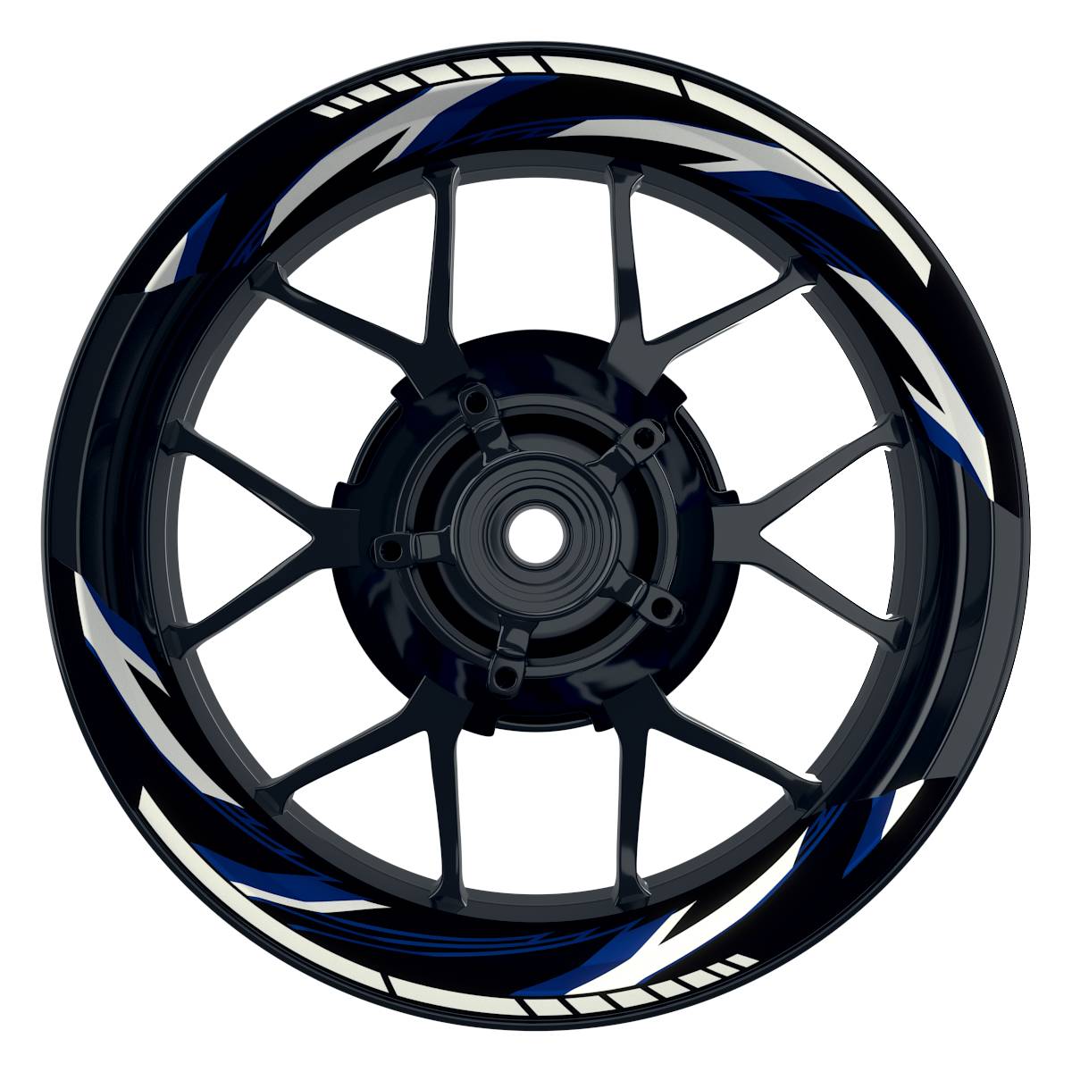 Felgenaufkleber RAZOR schwarz Wheelsticker Premium geteilt blau