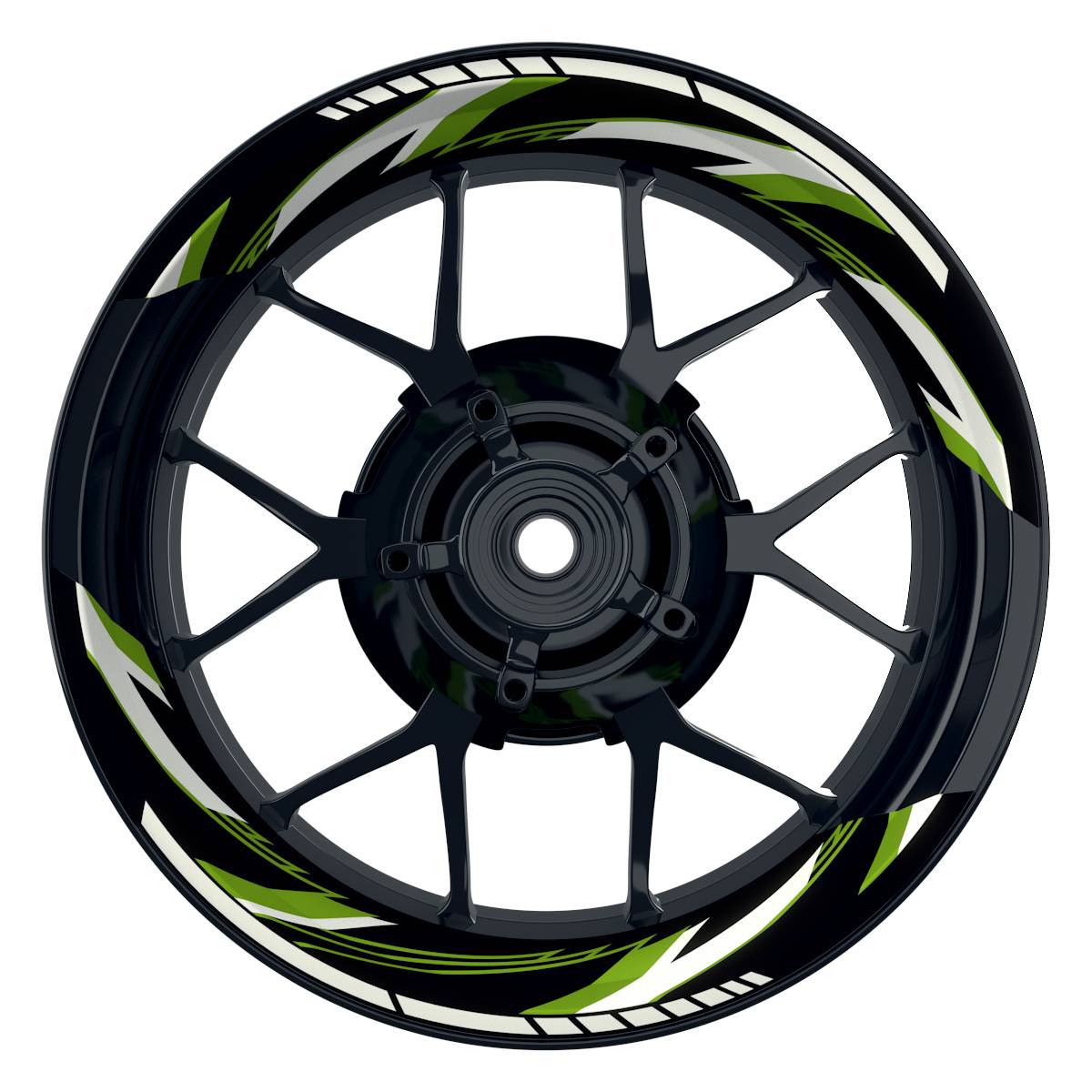 Felgenaufkleber RAZOR schwarz Wheelsticker Premium geteilt grün