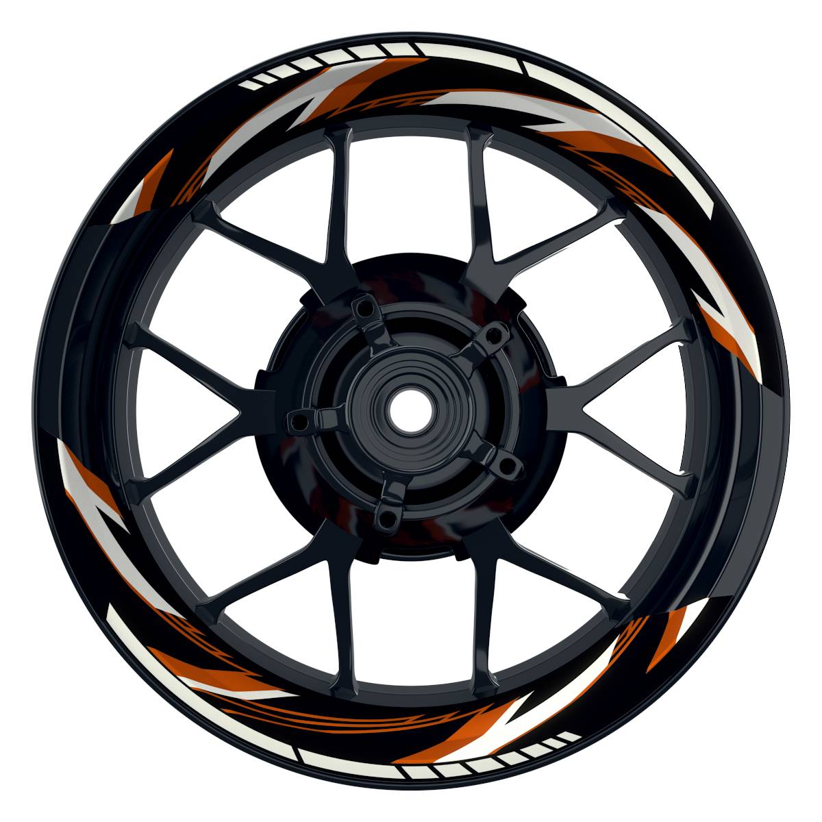 Felgenaufkleber RAZOR schwarz Wheelsticker Premium geteilt orange