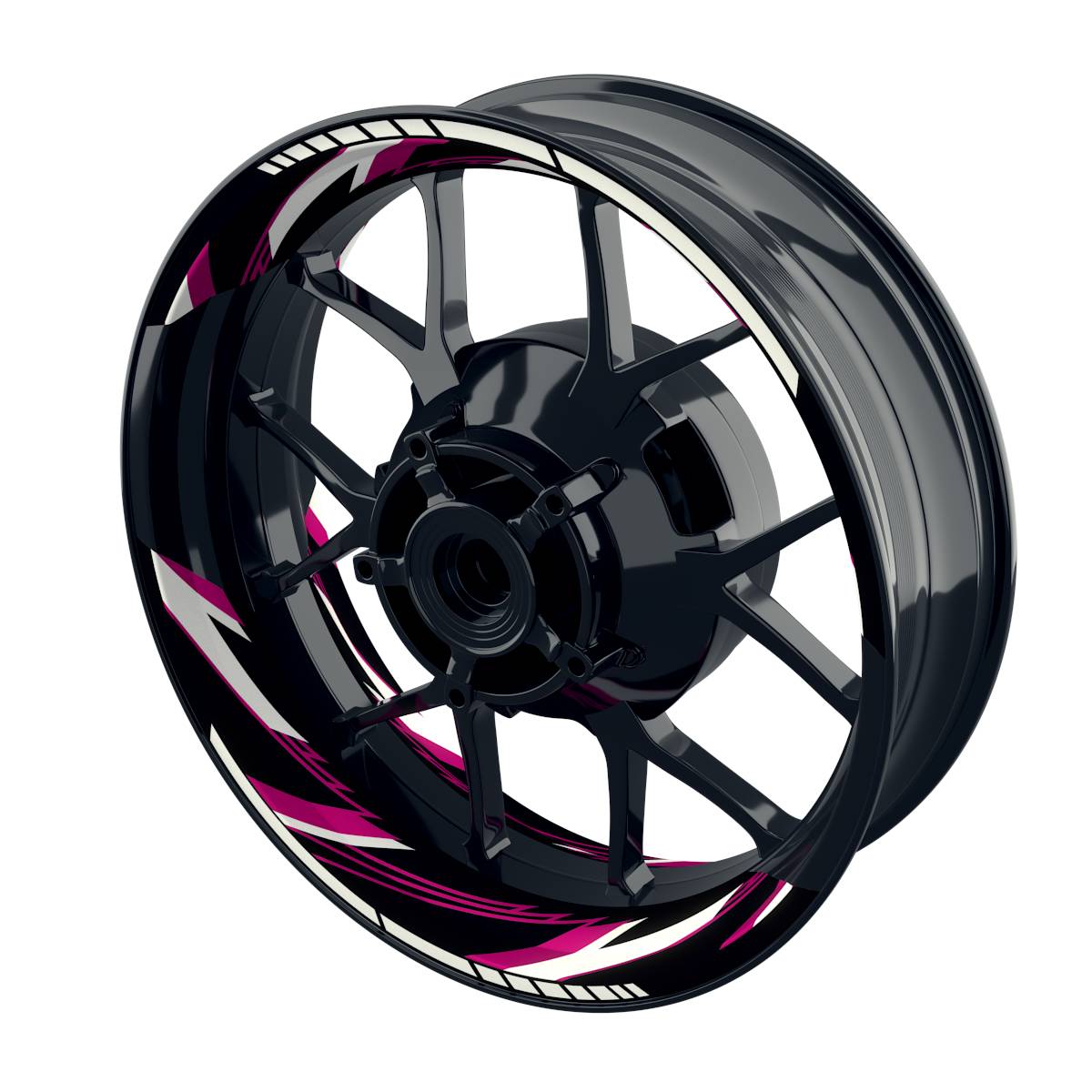 Felgenaufkleber RAZOR schwarz Wheelsticker Premium geteilt pink