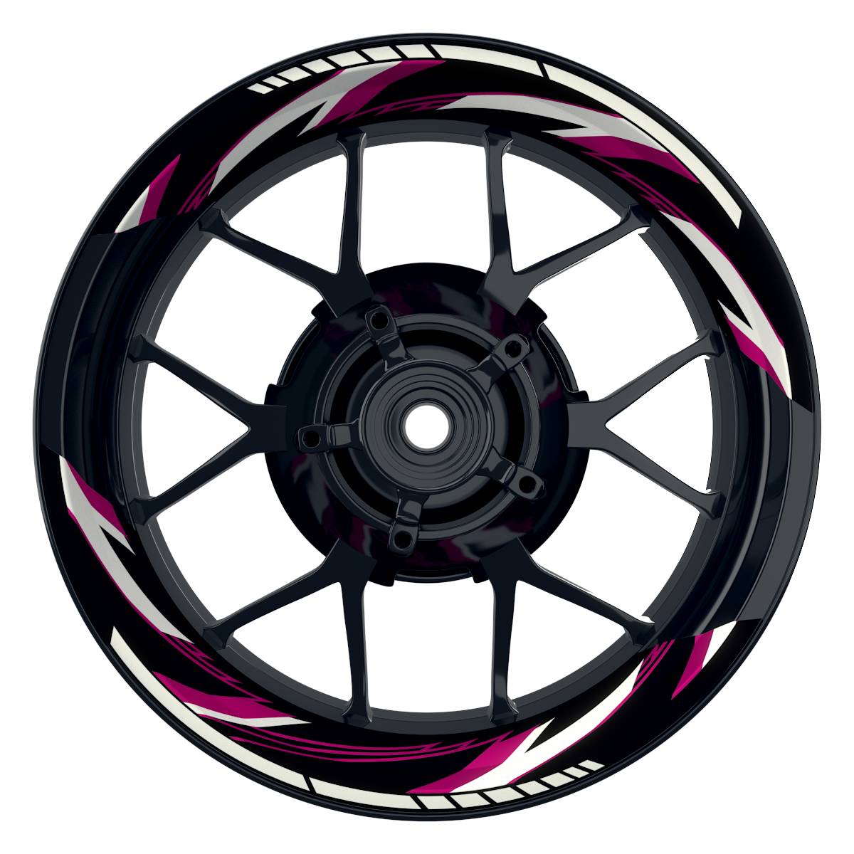 Felgenaufkleber RAZOR schwarz Wheelsticker Premium geteilt pink