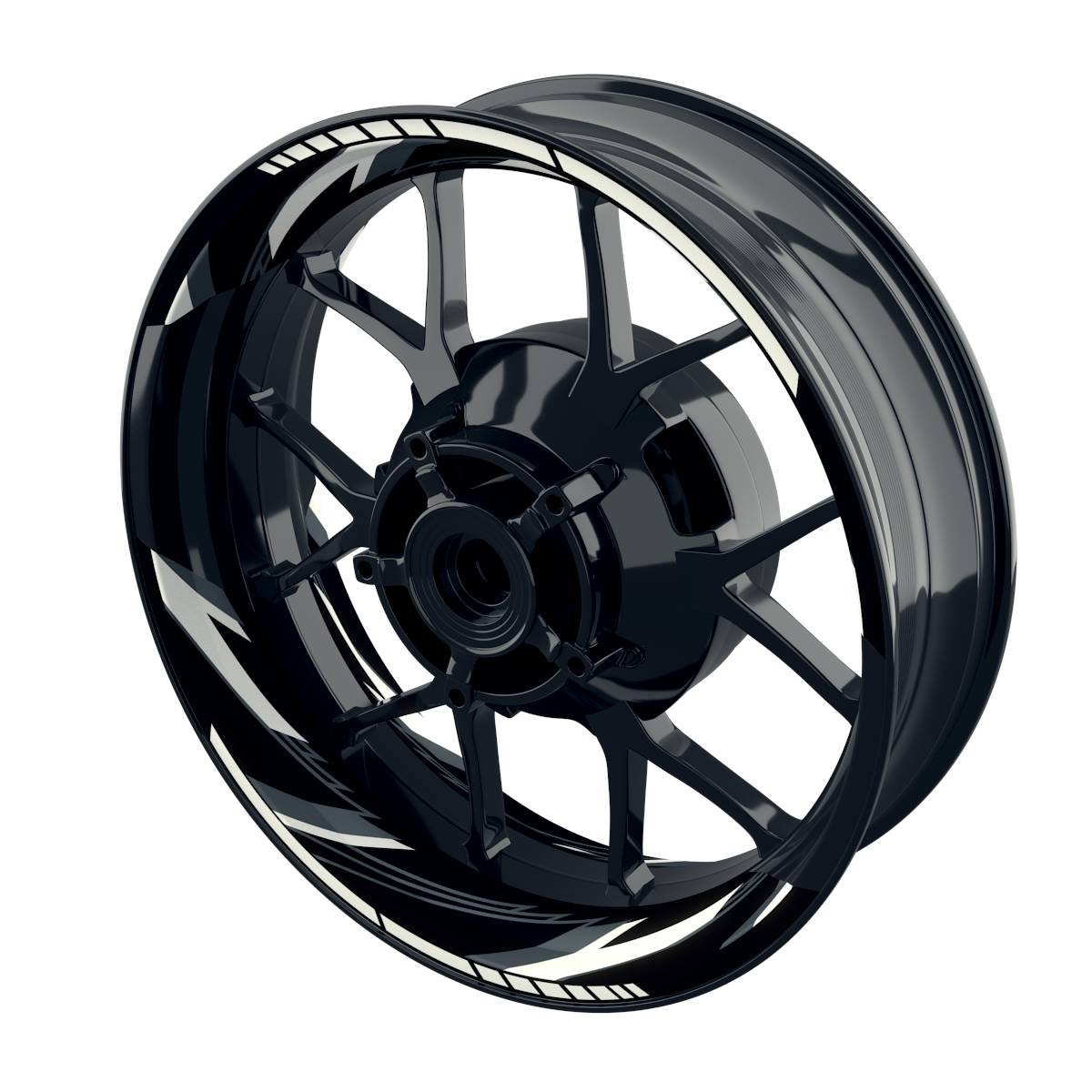 Felgenaufkleber RAZOR schwarz Wheelsticker Premium geteilt weiss