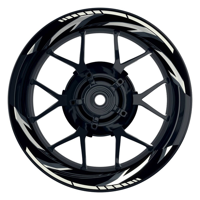 Felgenaufkleber RAZOR schwarz Wheelsticker Premium geteilt weiss