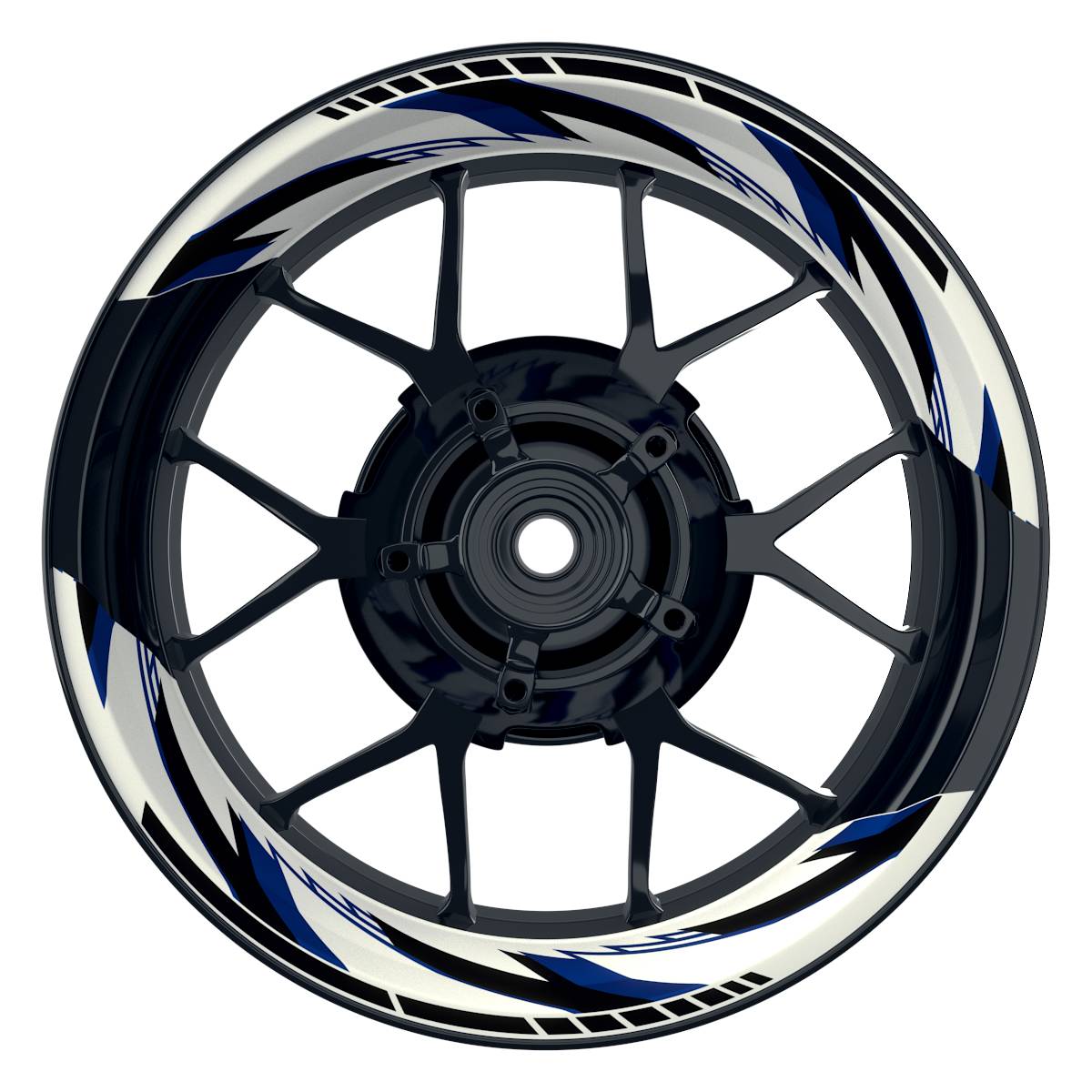 Felgenaufkleber RAZOR weiss Wheelsticker Premium geteilt blau