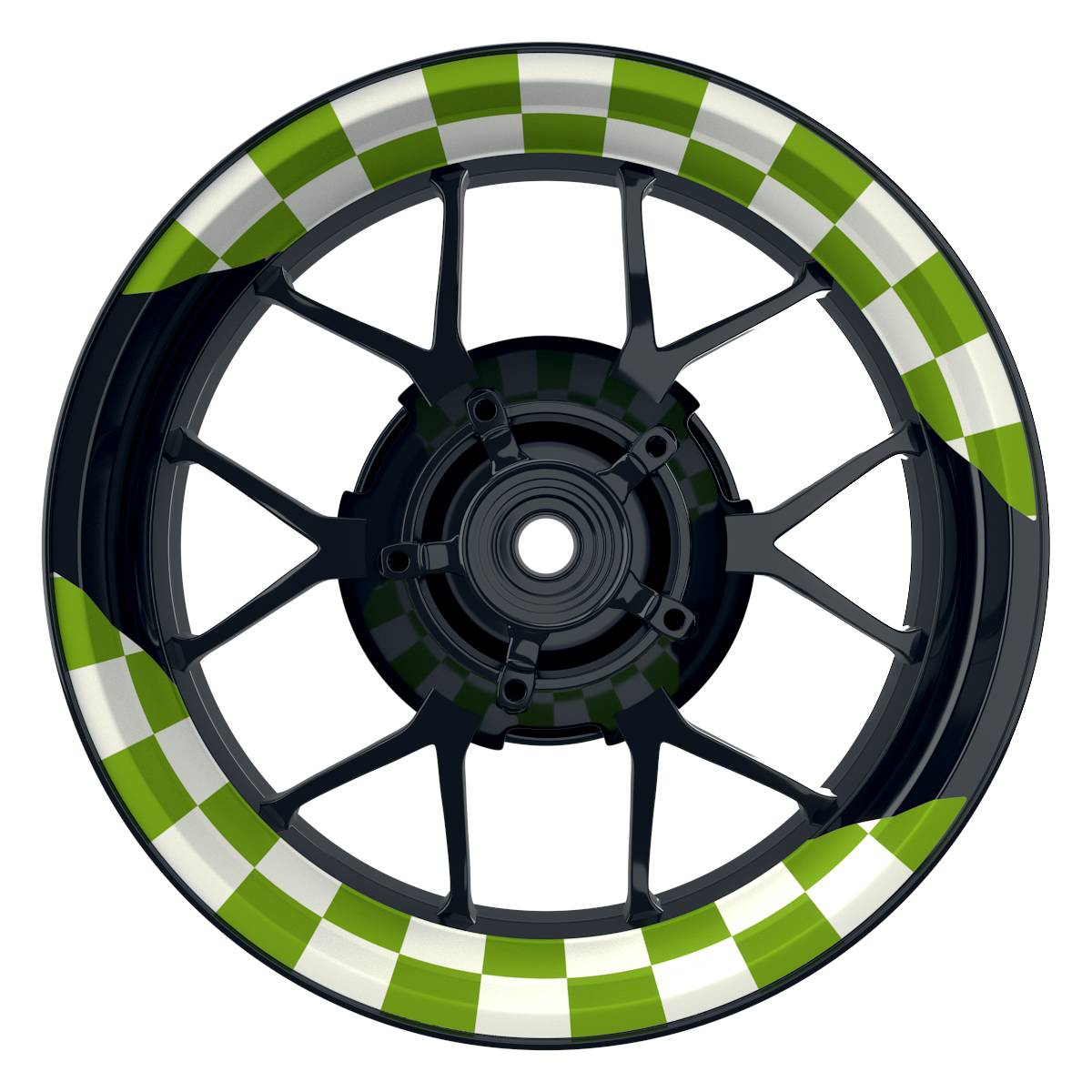 Felgenaufkleber Racingflag weiss Wheelsticker Premium geteilt grün