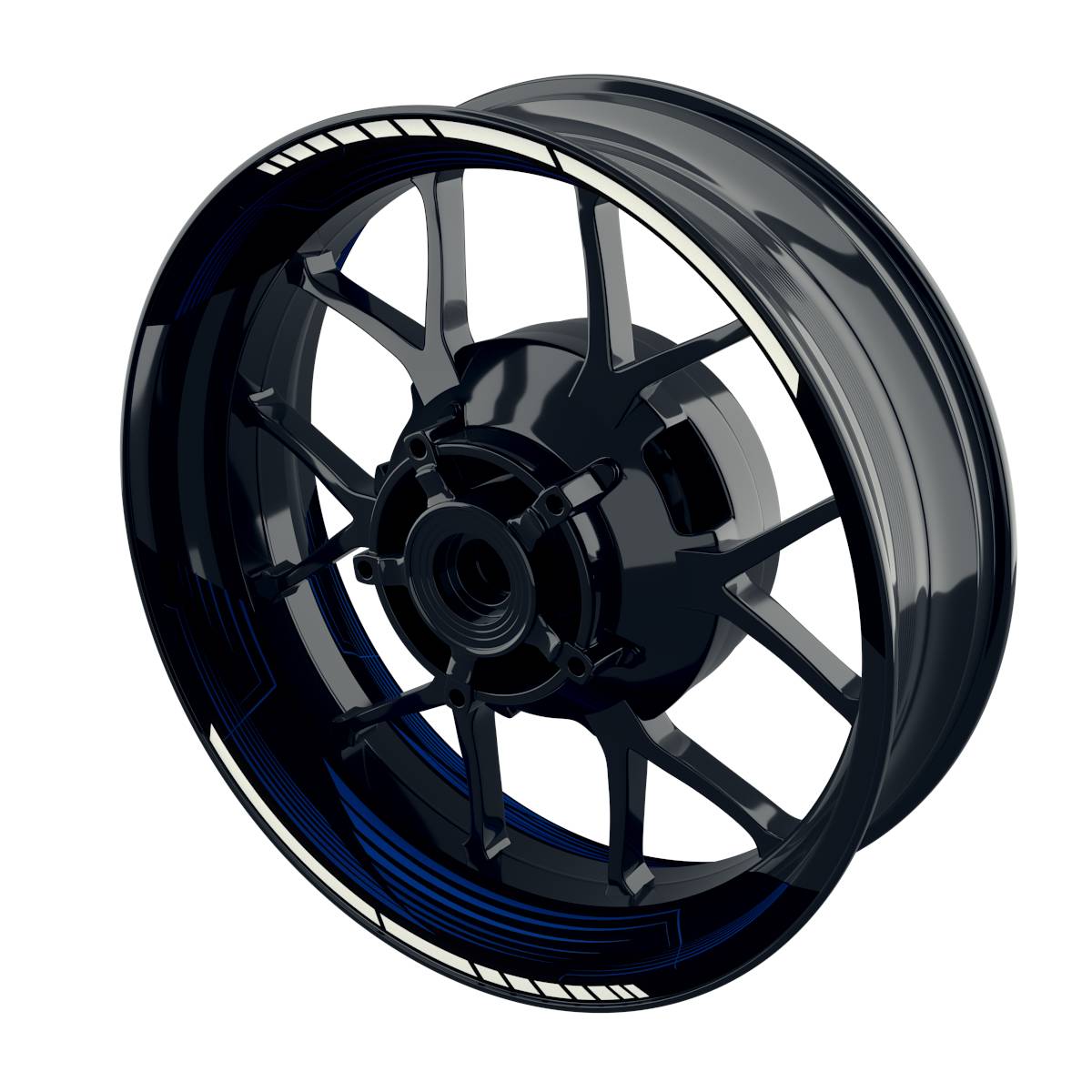 Felgenaufkleber SAW schwarz Wheelsticker Premium geteilt blau