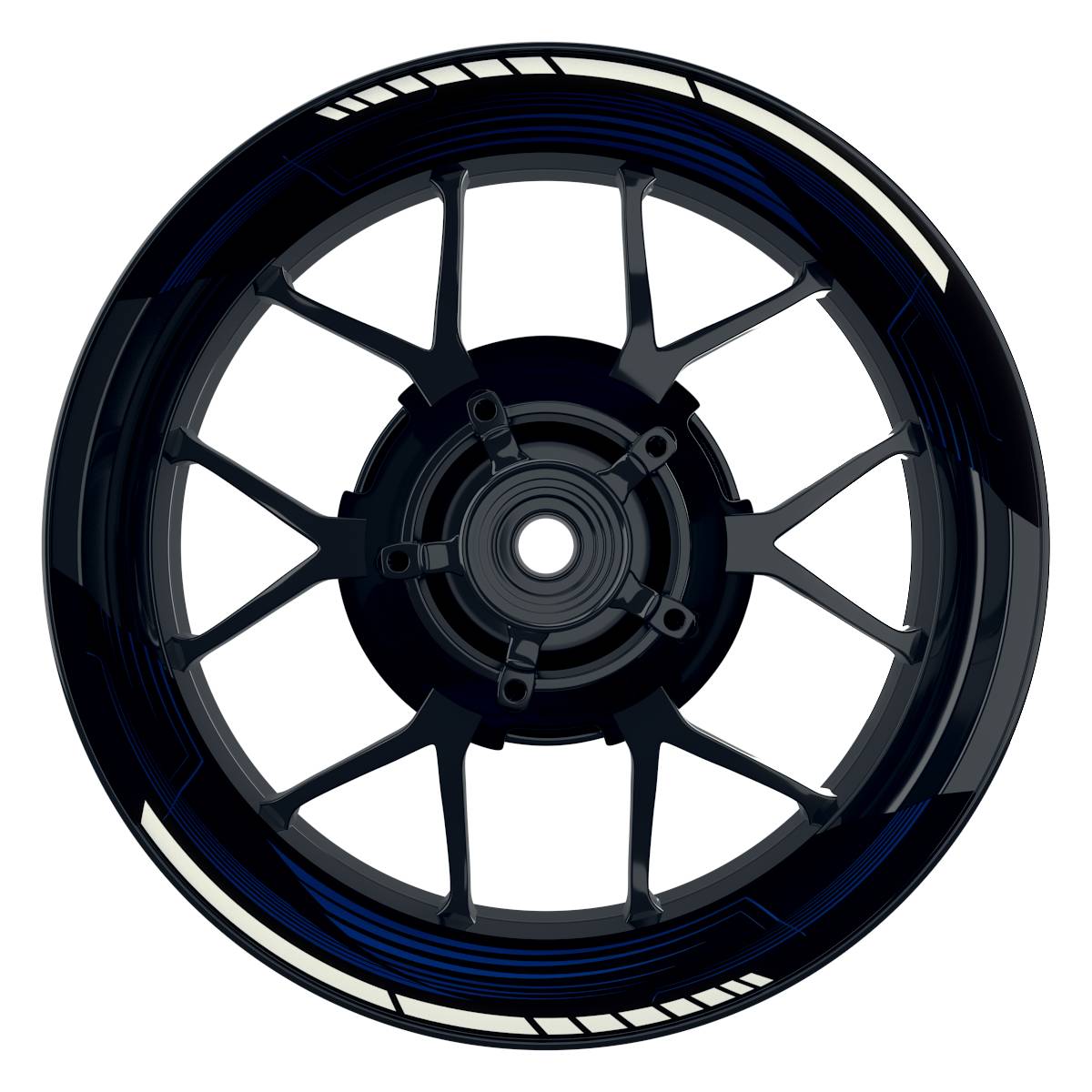 Felgenaufkleber SAW schwarz Wheelsticker Premium geteilt blau