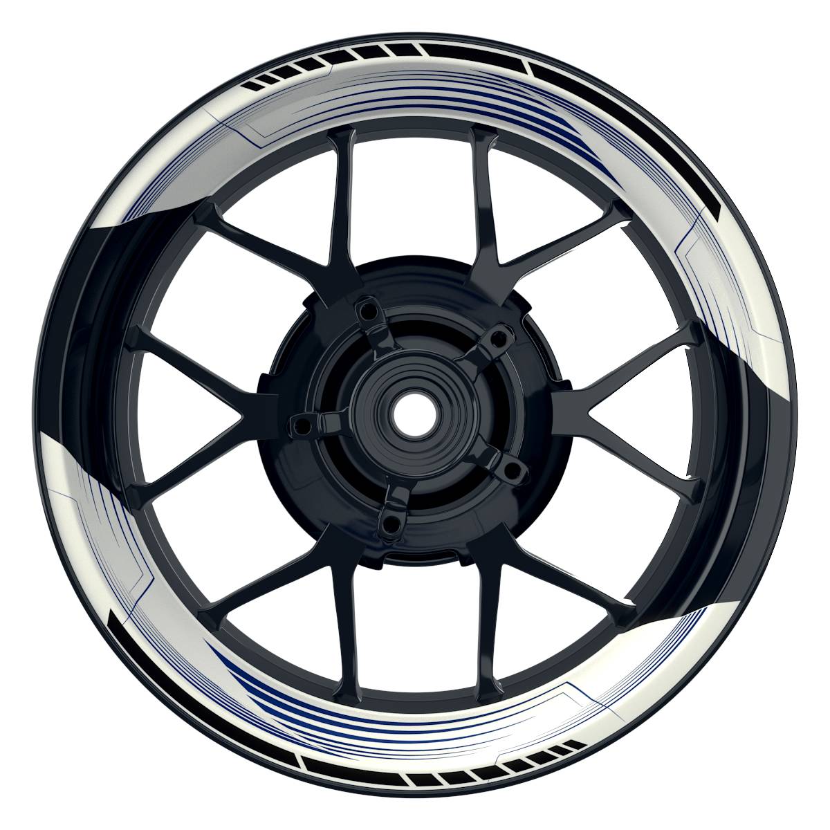 Felgenaufkleber SAW weiss Wheelsticker Premium geteilt blau