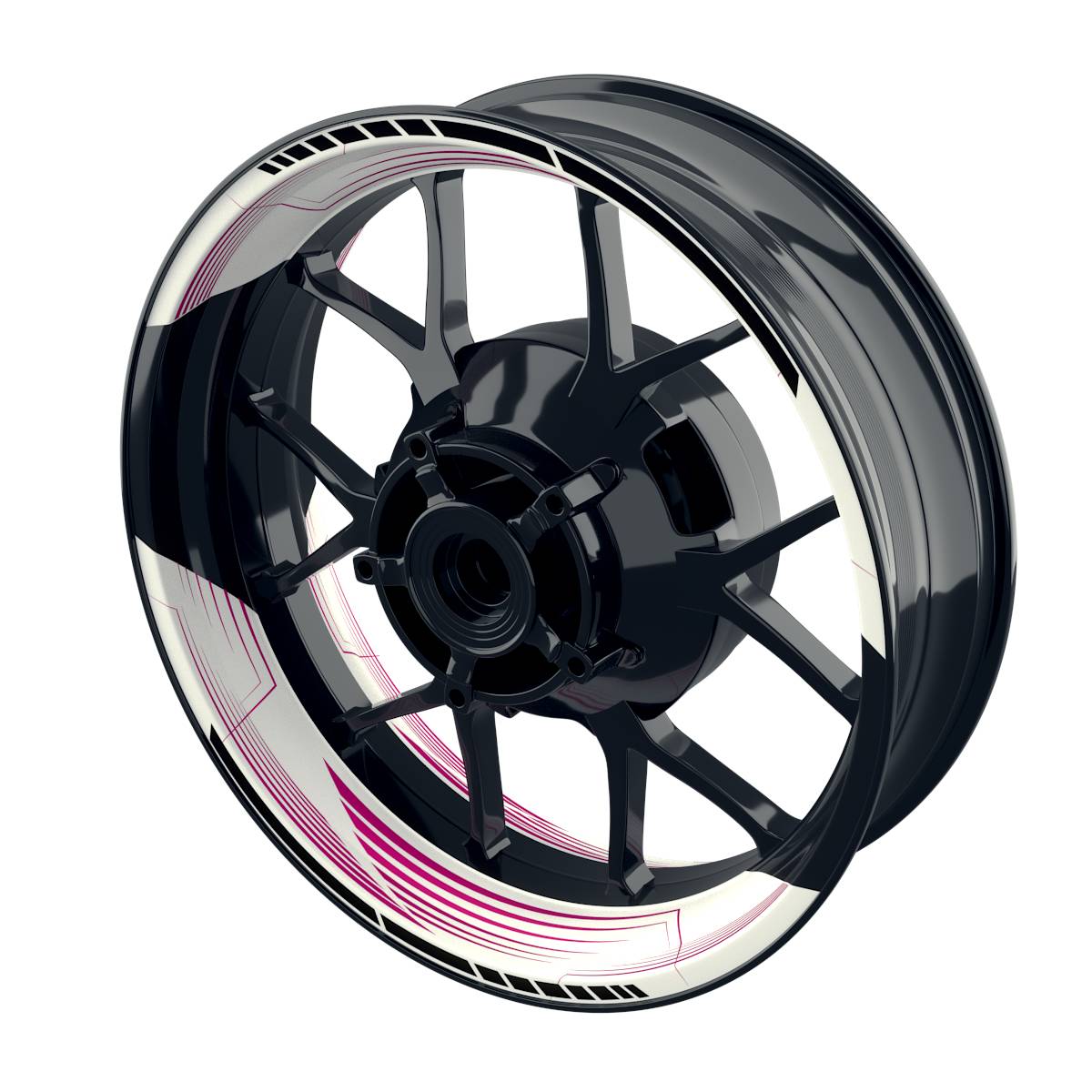 Felgenaufkleber SAW weiss Wheelsticker Premium geteilt pink