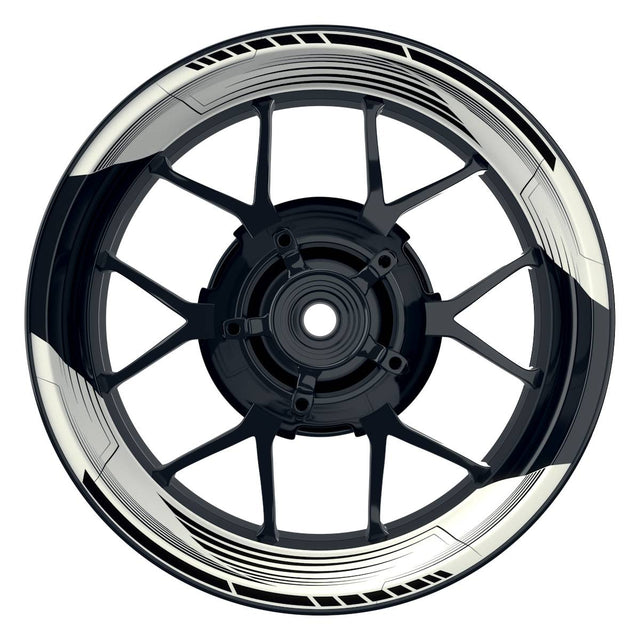Felgenaufkleber SAW weiss Wheelsticker Premium geteilt schwarz
