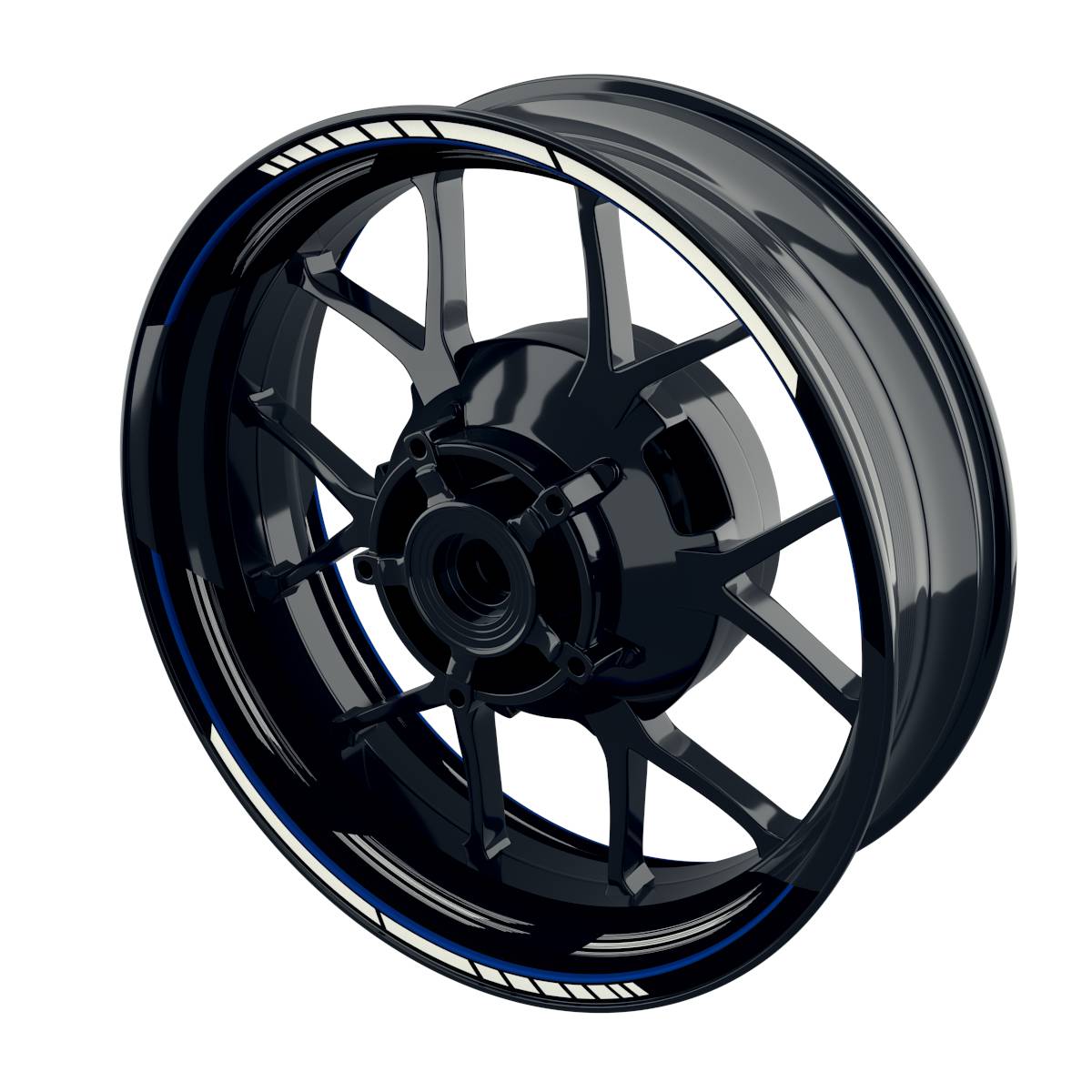 Felgenaufkleber Scratched schwarz Wheelsticker Premium geteilt blau