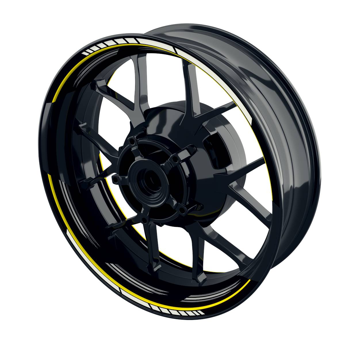 Felgenaufkleber Scratched schwarz Wheelsticker Premium geteilt gelb