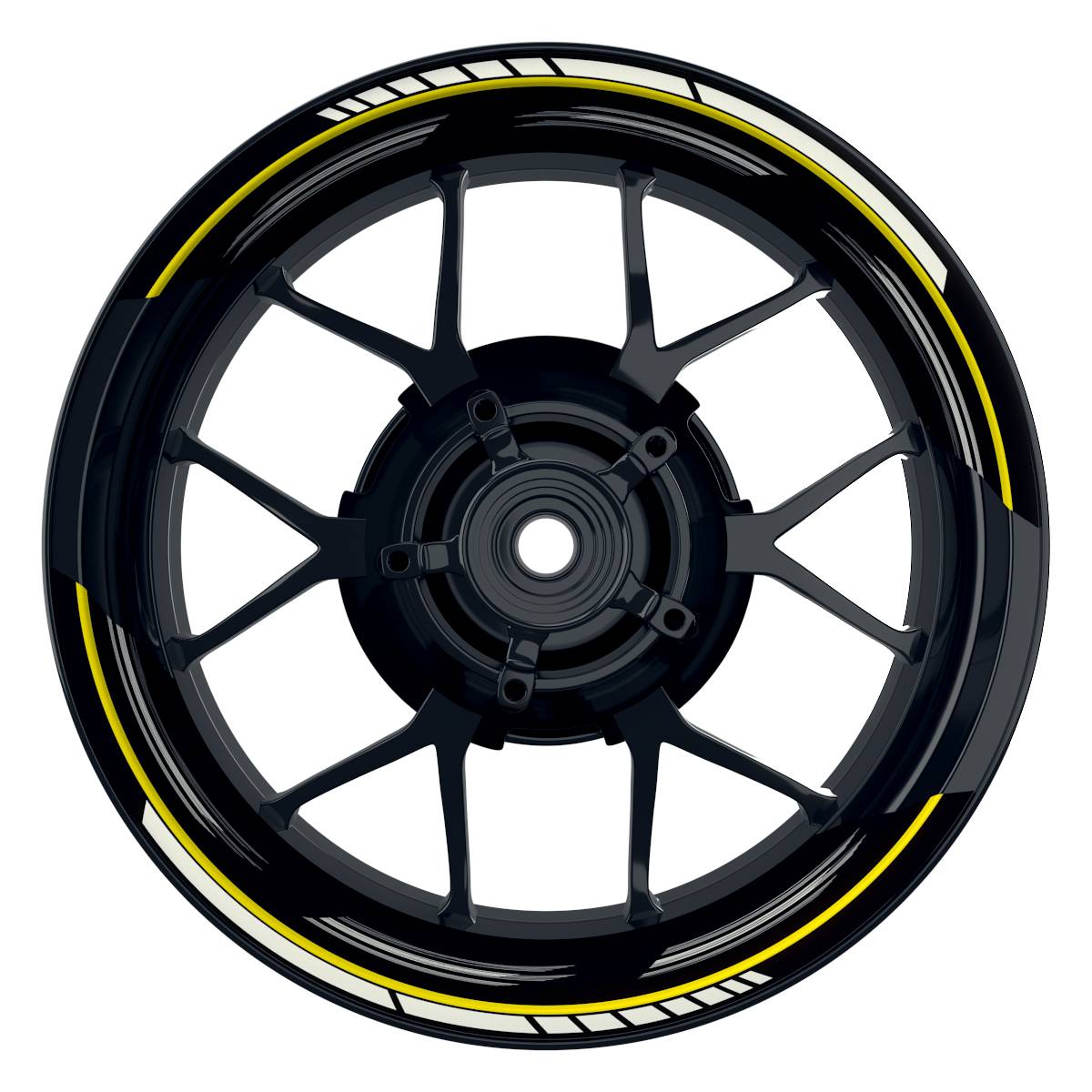 Felgenaufkleber Scratched schwarz Wheelsticker Premium geteilt gelb