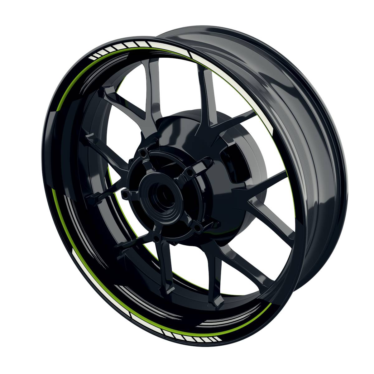 Felgenaufkleber Scratched schwarz Wheelsticker Premium geteilt grün