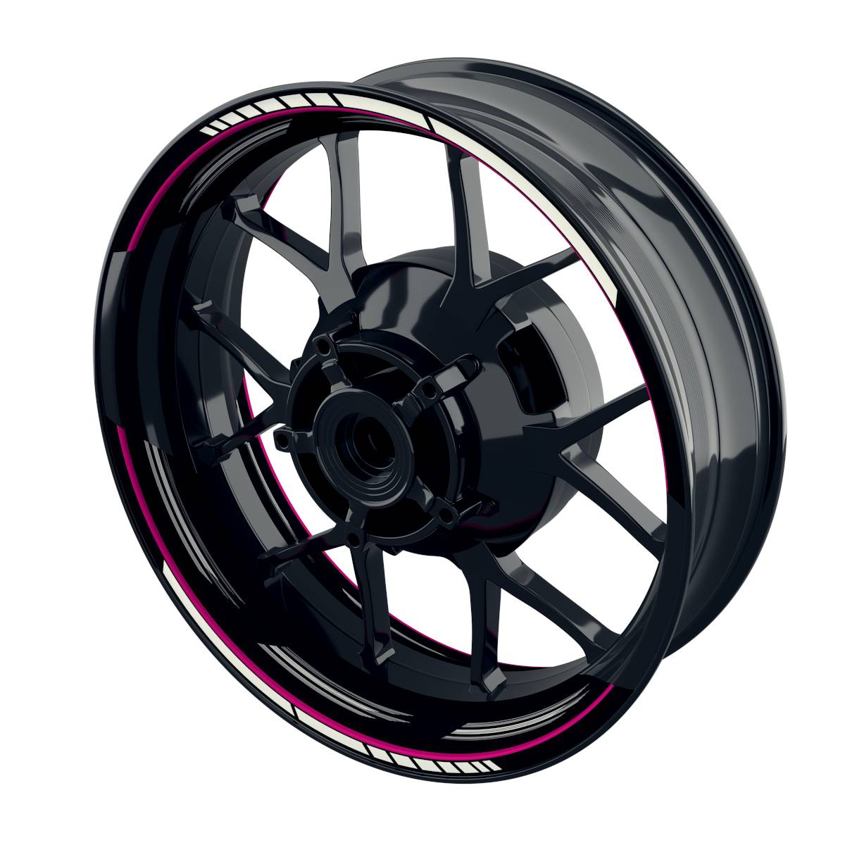 Felgenaufkleber Scratched schwarz Wheelsticker Premium geteilt pink