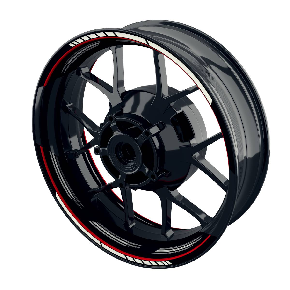 Felgenaufkleber Scratched schwarz Wheelsticker Premium geteilt rot