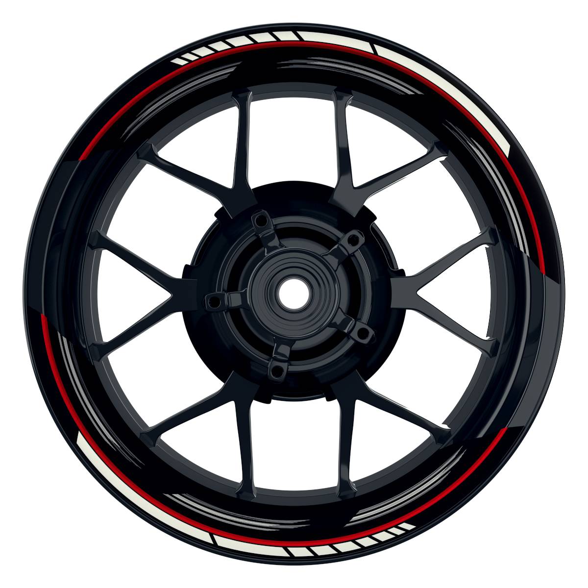 Felgenaufkleber Scratched schwarz Wheelsticker Premium geteilt rot