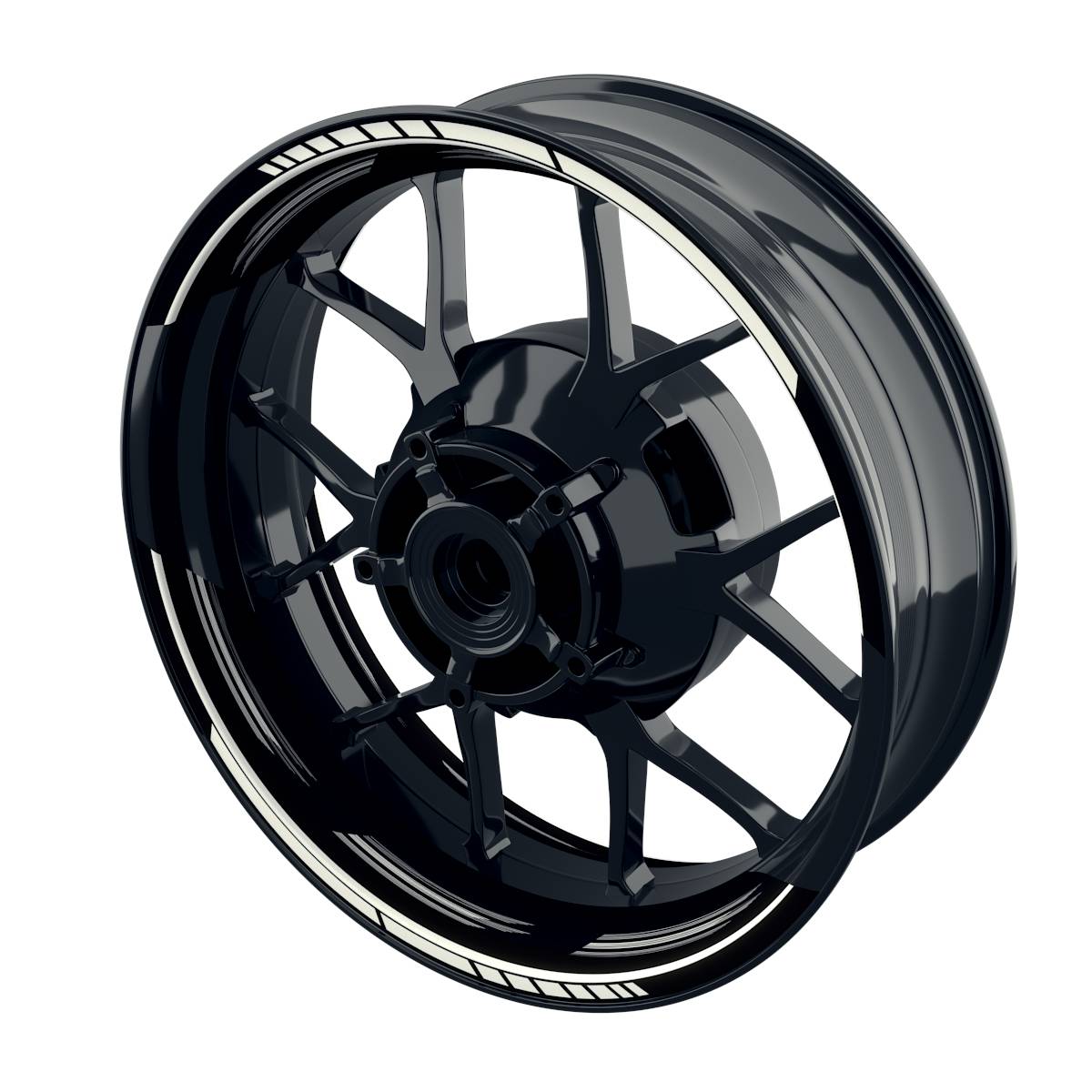 Felgenaufkleber Scratched schwarz Wheelsticker Premium geteilt weiss