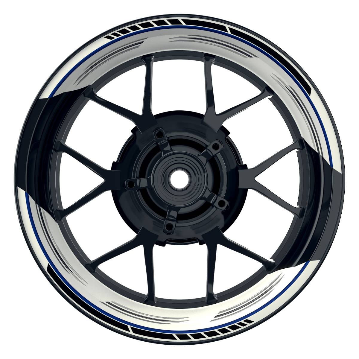Felgenaufkleber Scratched weiss Wheelsticker Premium geteilt blau