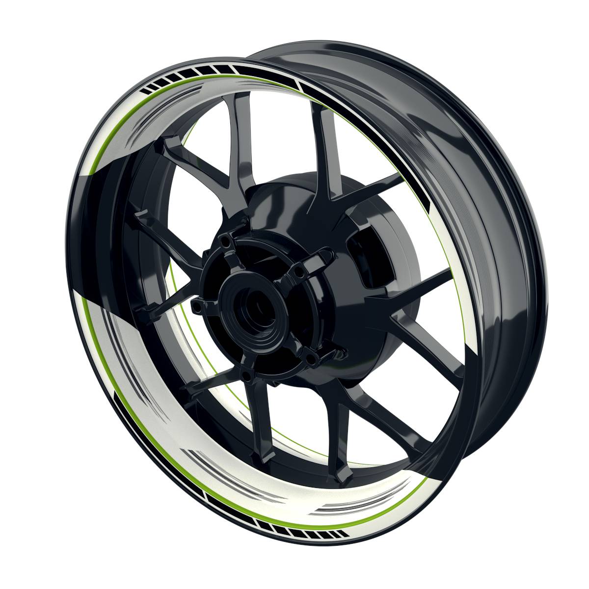 Felgenaufkleber Scratched weiss Wheelsticker Premium geteilt grün