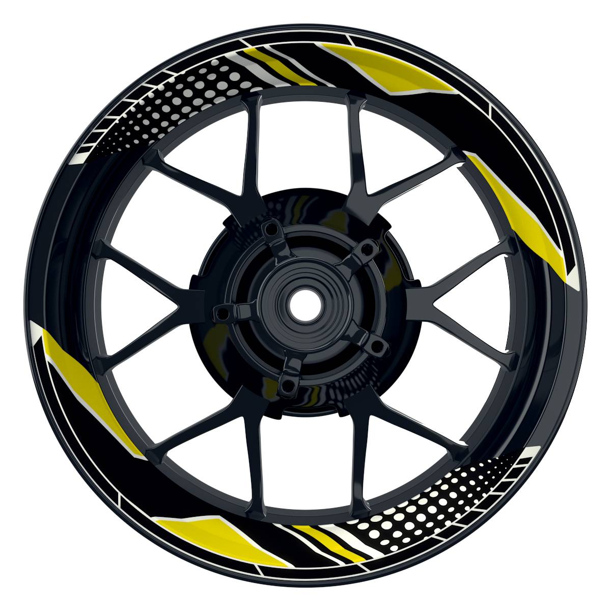 Felgenaufkleber Trinity Wheelsticker Premium geteilt gelb