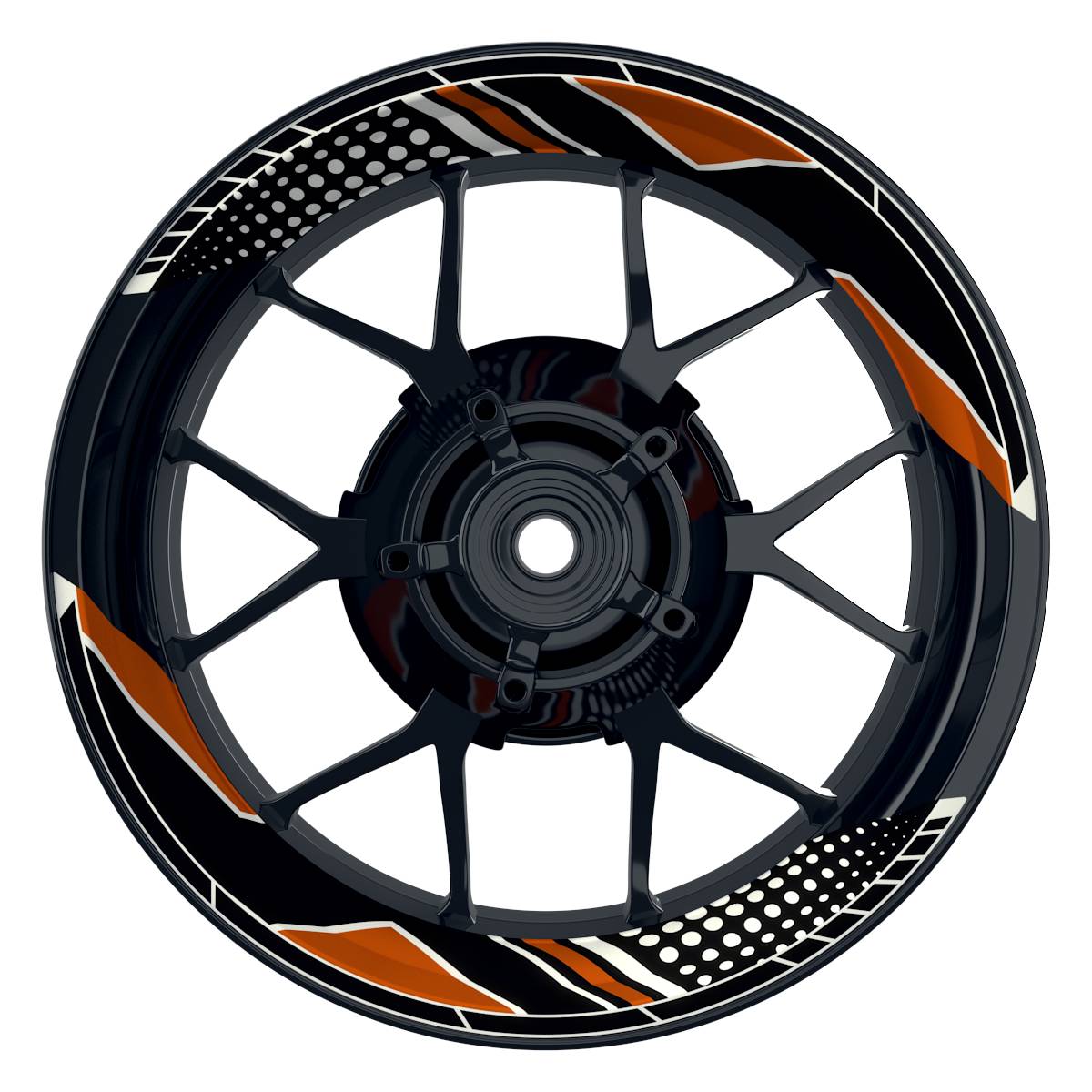 Felgenaufkleber Trinity Wheelsticker Premium geteilt orange