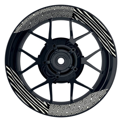 Felgenaufkleber Trouble weiss Wheelsticker Premium geteilt schwarz