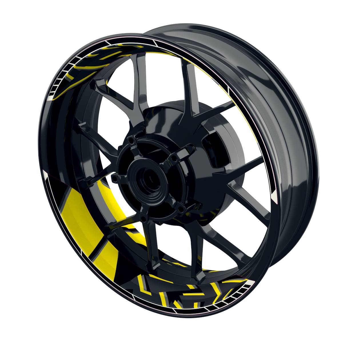 Felgenaufkleber Voyager Wheelsticker Premium geteilt gelb