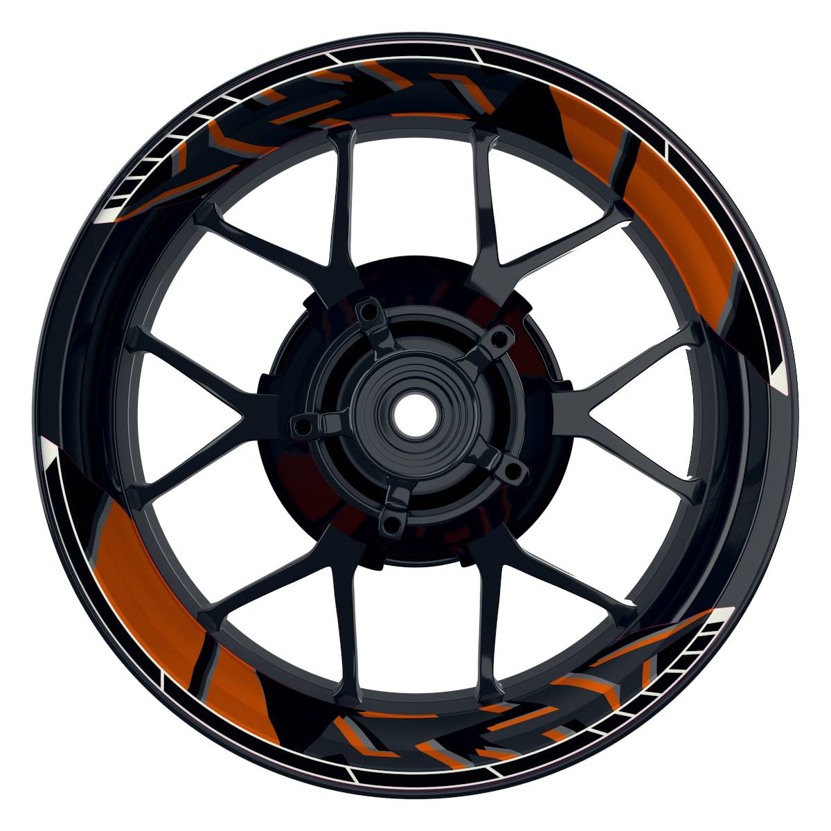 Felgenaufkleber Voyager Wheelsticker Premium geteilt orange